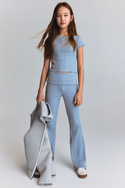 H&M - Girls Blue Fla Jersey Trousers