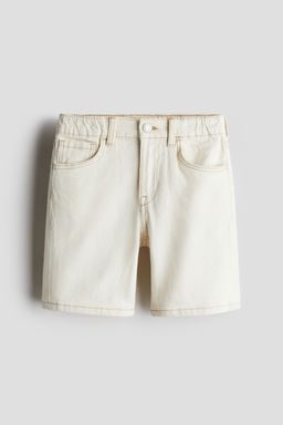 H&M - Boys White Loose Fit Denim Shorts