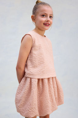 H&M - Girls Orange 2-Piece Cotton Seersucker Set