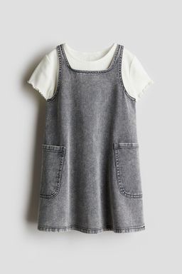 H&M - Girls Grey 2-Piece Dress And Top Set