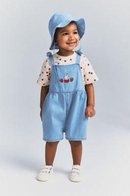 H&M - Girls Blue Denim Dungarees
