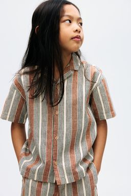 H&M - Boys Beige Linen-Blend Resort Shirt
