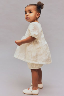 H&M - Girls White 2-Piece Patterned Set