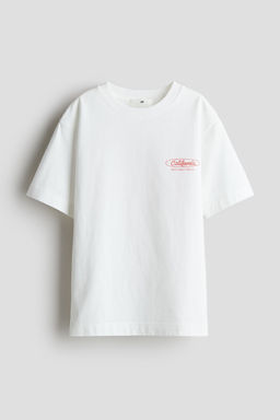 H&M - Boys White Printed Cotton T-Shirt