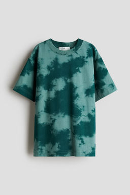 H&M - Boys Green Printed Cotton T-Shirt