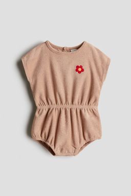 H&M - Girls Beige Terry Romper Suit