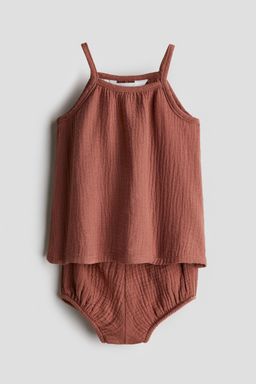 H&M - Girls Orange 2-Piece Cotton Muslin Set