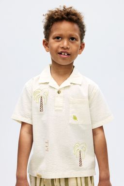 H&M - Boys Multi-Color Cotton Seersucker Polo Shirt