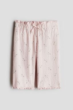 H&M - Girls Pink Textu Cotton Trousers
