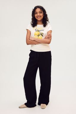 H&M - Girls Black Tie-Detail Trousers