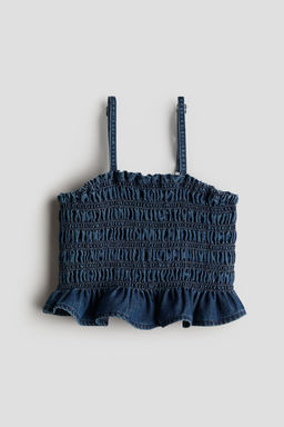 H&M - Girls Blue Smocked Denim Top
