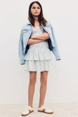 H&M - Girls White Smocked Strappy Dress