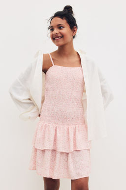 H&M - Girls Pink Smocked Strappy Dress
