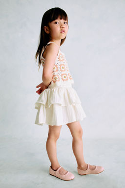 H&M - Girls White Tie Muslin Skirt