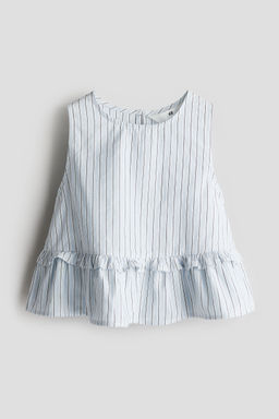 H&M - Girls Blue Cotton Peplum Top