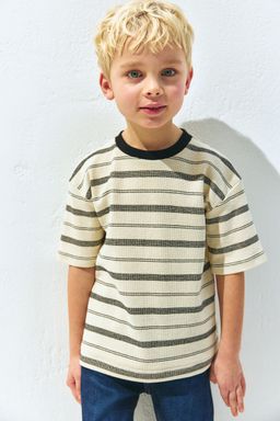 H&M - Boys Yellow Loose-Fit Jacquard T-Shirt