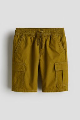 H&M - Boys Green Cotton Poplin Cargo Shorts