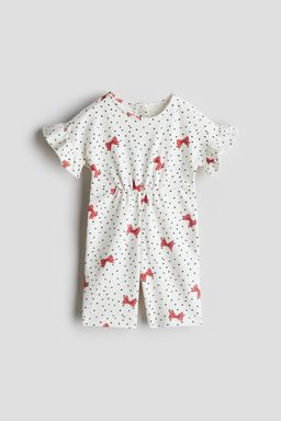 H&M - Girls White Printed Romper Suit