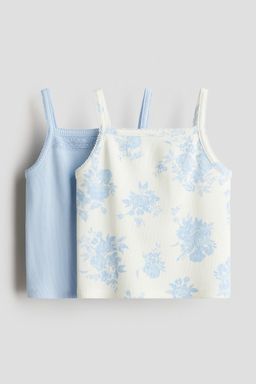 H&M - Girls 2-Pack Cotton Strappy Tops