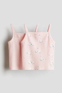 H&M - Girls 2-Pack Cotton Strappy Tops