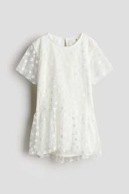 H&M - Girls White Embroide-Detail Dress