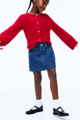 H&M - Girls Blue Motif-Detail Denim Skirt