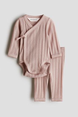 H&M - Girls Pink 2-Piece Pointelle Set