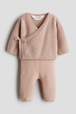H&M - Boys Pink 2-Piece Knitted Cardigan And Trousers Set