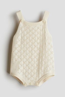 H&M - Boys Beige Silk-Blend Romper Suit