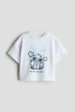 H&M - Girls Grey Printed T-Shirt