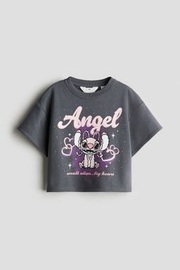 H&M - Girls Grey Printed T-Shirt