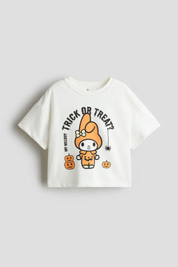 H&M - Girls White Printed T-Shirt