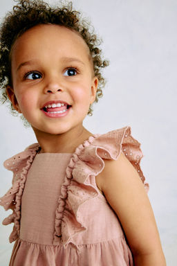 H&M - Girls Beige 2-Piece Cotton Muslin Set