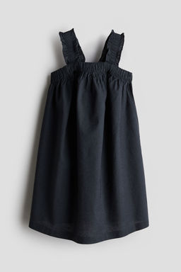 H&M - Girls Grey Linen-Blend Dress