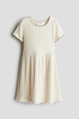 H&M - Girls Beige Rib-Knit Dress