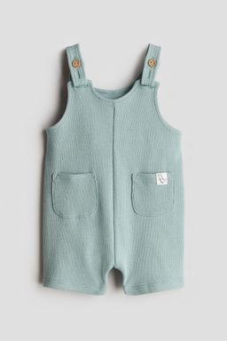 H&M - Boys Turquoise Waffled Dungaree Shorts