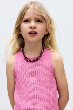 H&M - Girls Pink Textu-Knit Vest Top