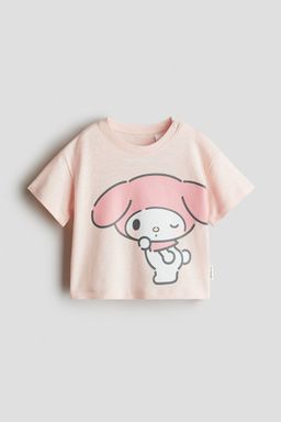 H&M - Girls Pink Print-Motif Cotton T-Shirt