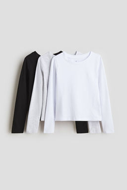 H&M - Girls 3-Pack Cotton Tops