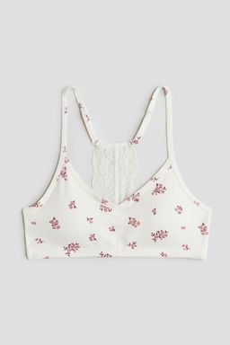 H&M - Girls White Lace-Detail Crop Top