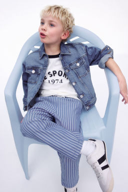 H&M - Boys Blue Cotton Poplin Trousers