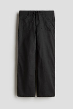 H&M - Girls Black Wide Cotton Trousers