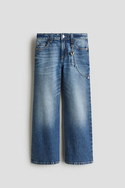 H&M - Girls Blue Baggy Fit Bootcut Leg Jeans