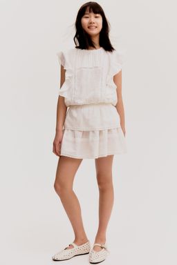 H&M - Girls White Lace-Trimmed Cotton Skirt