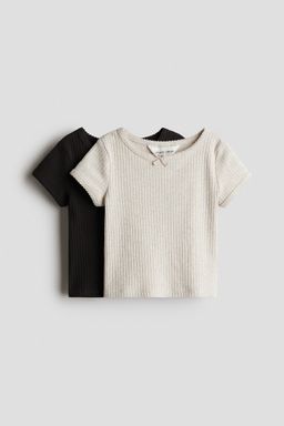 H&M - Girls 2-Pack Cotton Tops