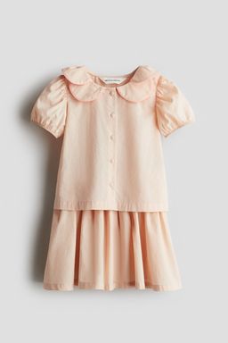 H&M - Girls Orange 2-Piece Blouse And Skirt Set