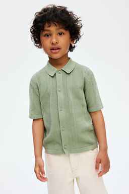 H&M - Boys Green Textu-Knit Shirt