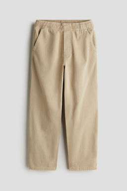 H&M - Boys Beige Cotton Twill Joggers