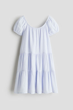 H&M - Girls Blue Crinkled Cotton Dress