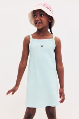 H&M - Girls Turquoise Ribbed Strappy Dress